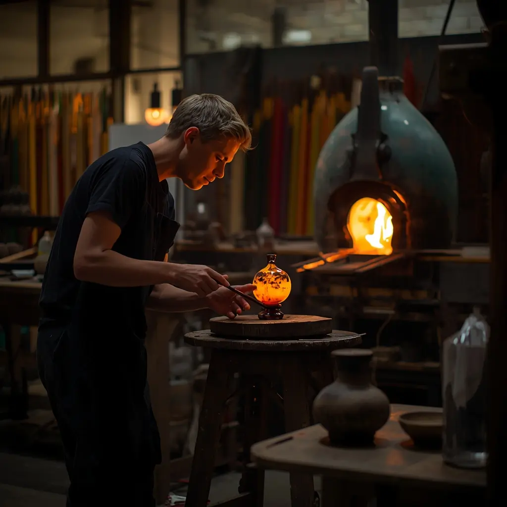 Konstnärlig glaskonst session